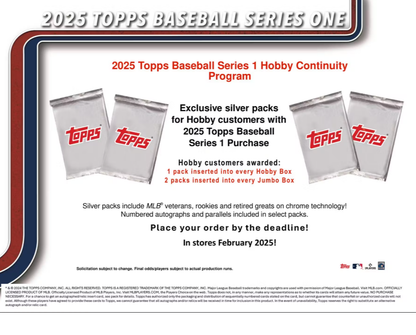 2025 Topps Series 1 Baseball Hobby Jumbo Box