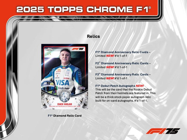 2025 Topps Chrome F1 Formula 1 6-Pack Blaster 40-Box Case (Presell)