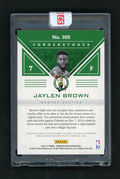 2016 Grand Reserve #105 Jaylen Brown Cornerstones Quad Patch Auto Rookie RC /10