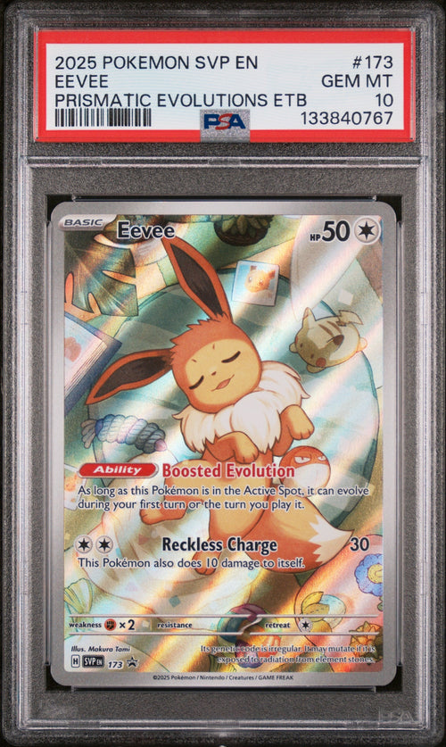 2025 Pokemon Scarlet and Violet Prismatic Evolutions Elite Trainer Box Eevee #173 PSA 10