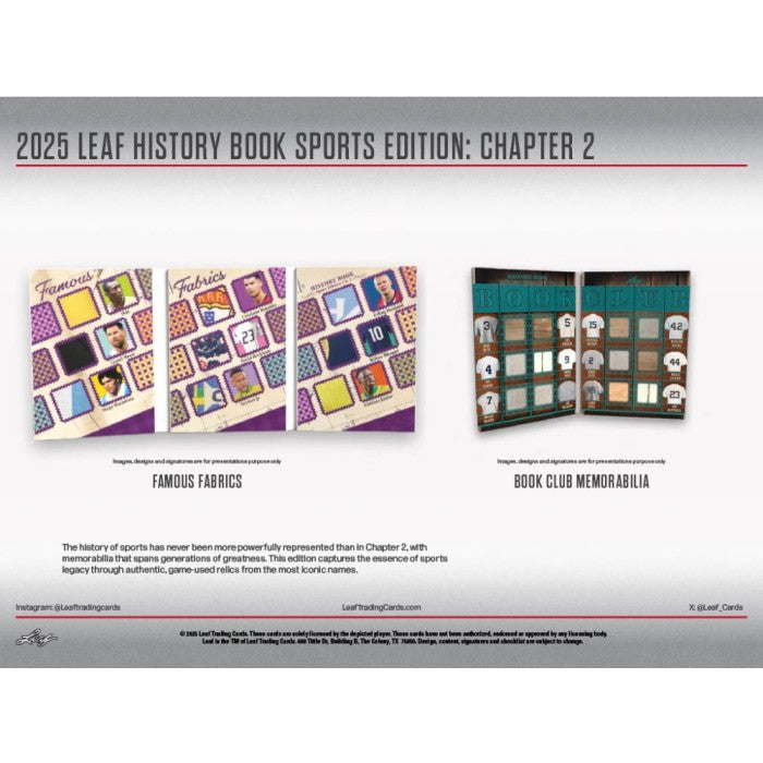 2025 Leaf History Book Sports Edition: Chapter 2 Hobby Box