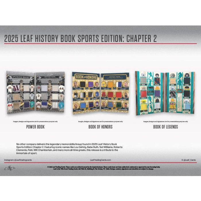2025 Leaf History Book Sports Edition: Chapter 2 Hobby Box