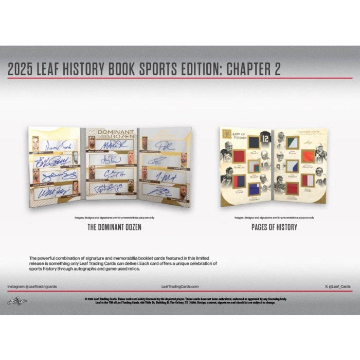 2025 Leaf History Book Sports Edition: Chapter 2 Hobby Box