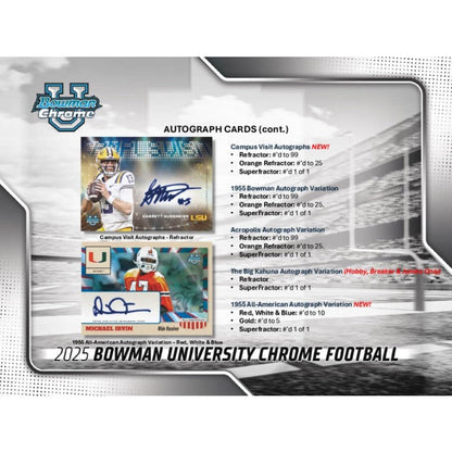 2025 Bowman University Chrome Football Jumbo 8-Box Case