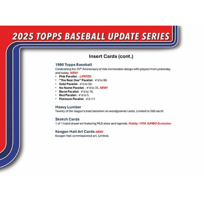 2025 Topps Update Series Baseball Hobby Box