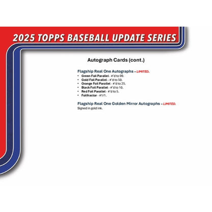 2025 Topps Update Series Baseball Jumbo Box