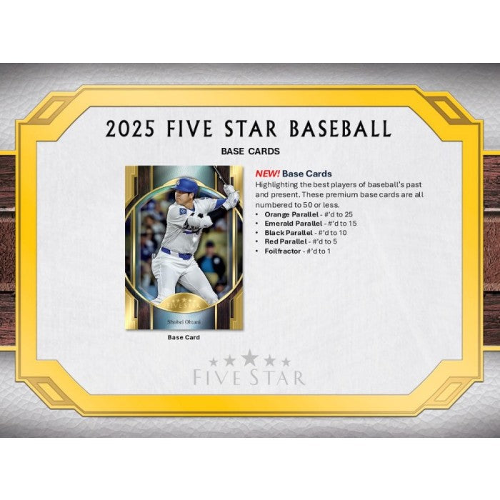 2025 Topps Five Star Baseball Hobby Box