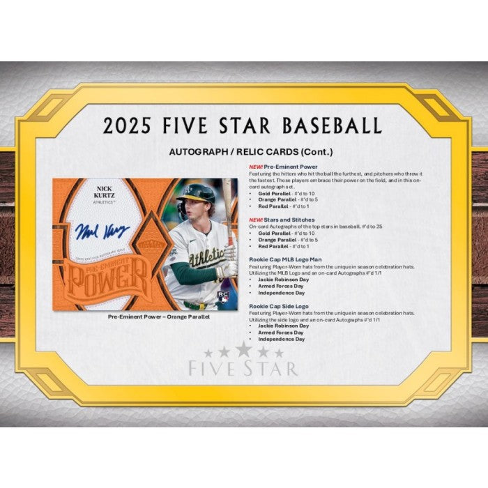 2025 Topps Five Star Baseball Hobby Box