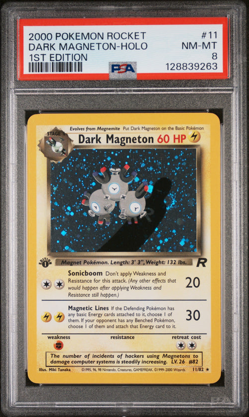 2000 Pokemon Team Rocket 1st Edition Holo Dark Magneton #11 PSA 8 128839263