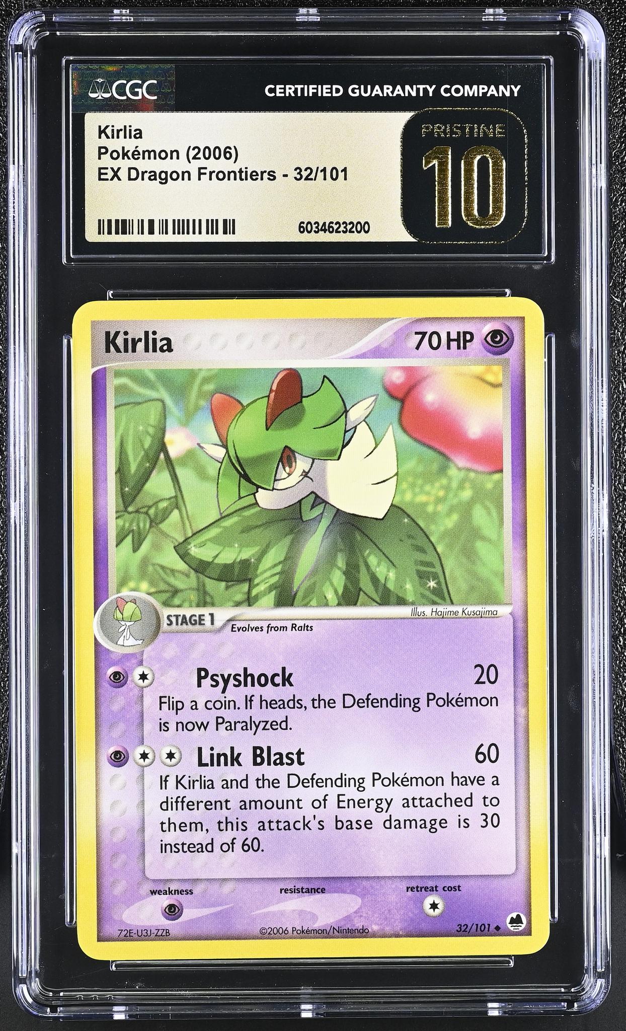 2006 Pokemon #32/101 Kirlia EX Dragon Frontiers CGC 10