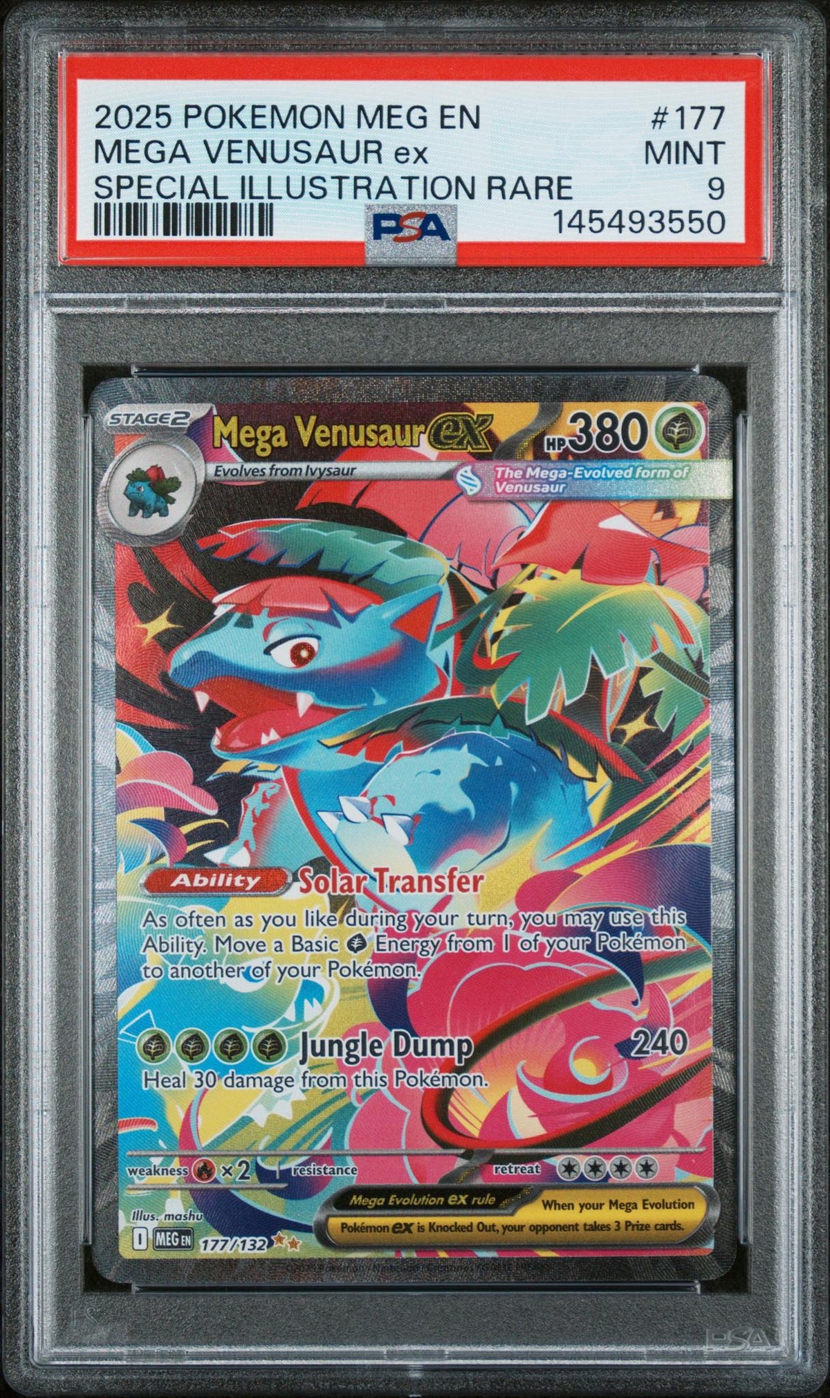 2025 Pokemon Mega Evolution Special Illustration Rare Mega Venusaur Ex #177 PSA 9
