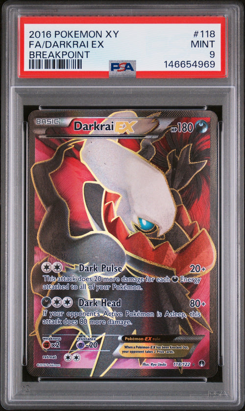 2016 Pokemon XY Breakpoint Darkrai Ex #118 PSA 9
