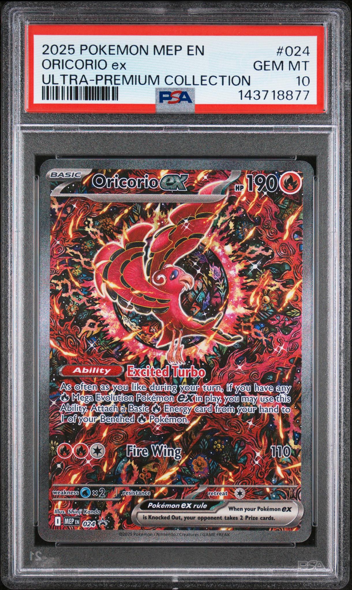 2025 Pokemon Black Star Promo Ultra Premium Collection Oricorio Ex #024 PSA 10