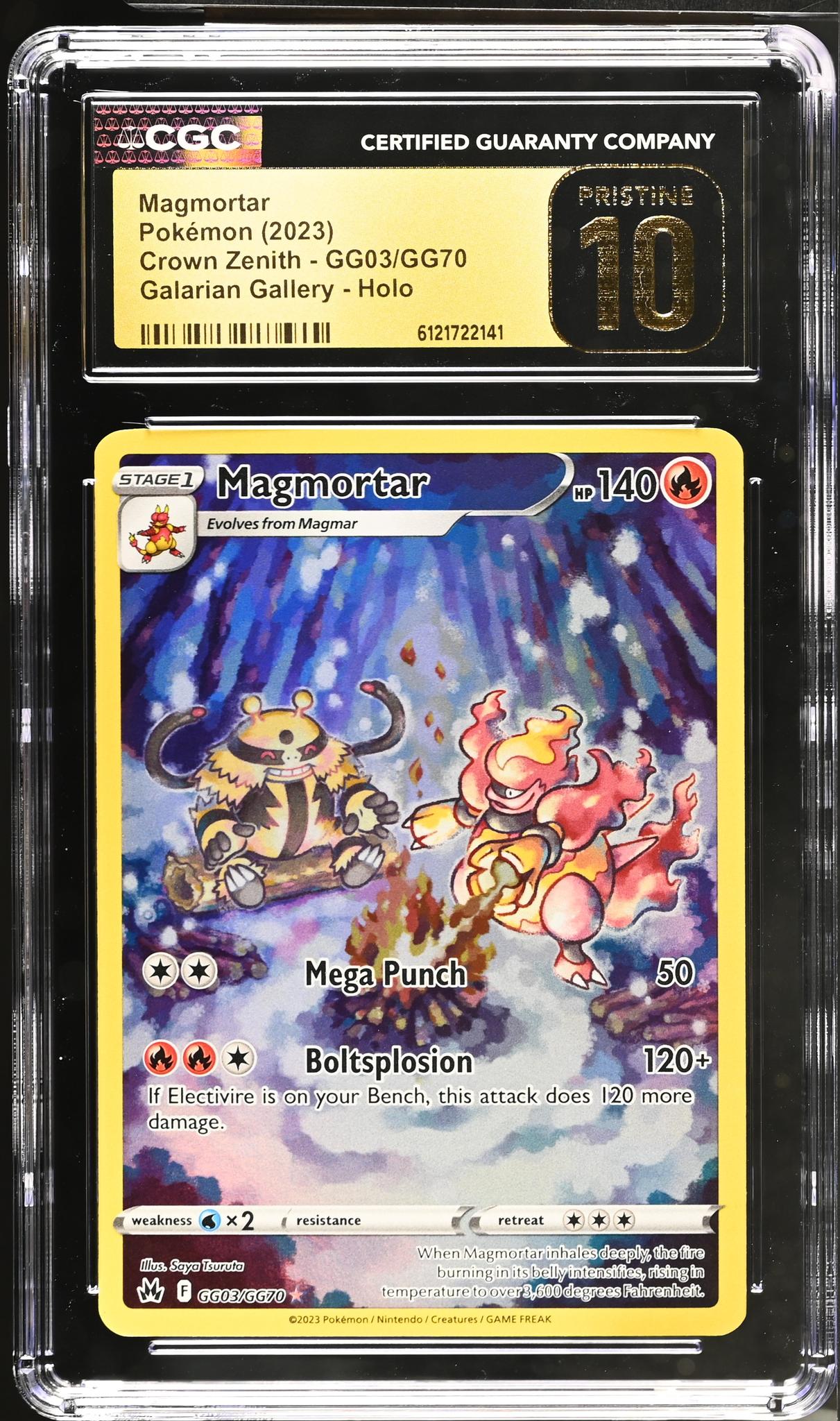 2023 Pokemon #GG03/GG70 Magmortar Galarian Gallery CGC 10