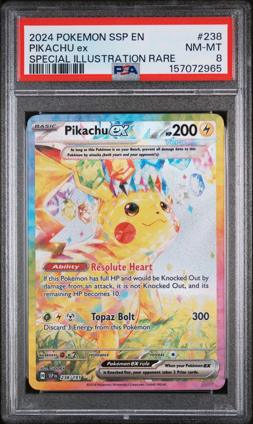 2024 Pokemon Scarlet and Violet Surging Sparks Special Illustration Rare Pikachu Ex #238 PSA 8