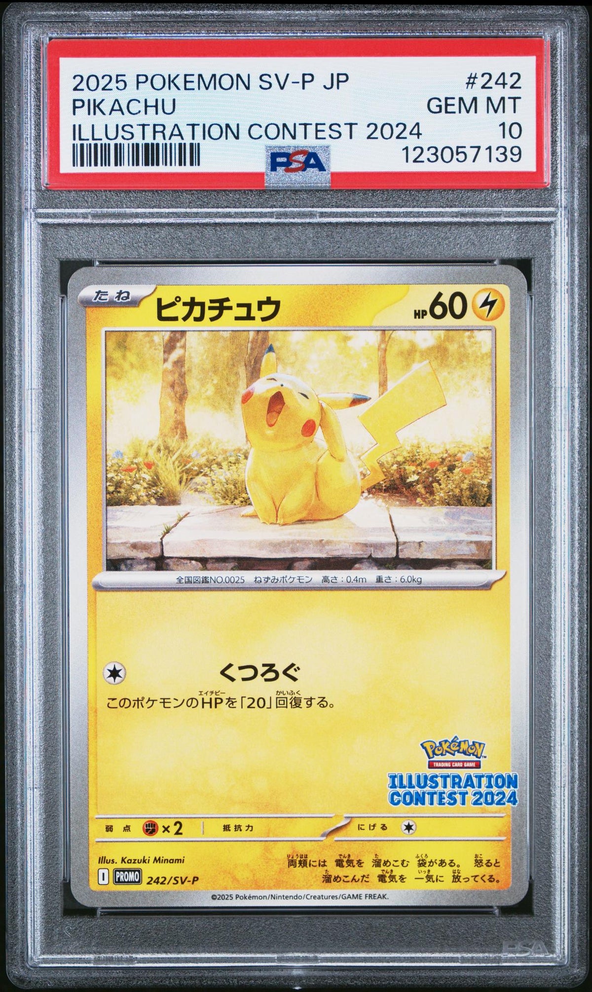2025 Pokemon Scarlet and Violet Promo Japanese Illustration Contest 2024 Winner Pikachu #242 PSA 10
