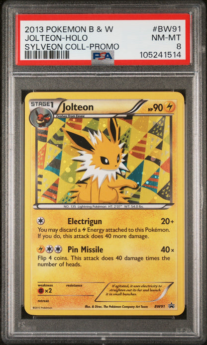 2013 Pokemon Black and White Sylveon Collection Holo Jolteon #BW91 PSA 8