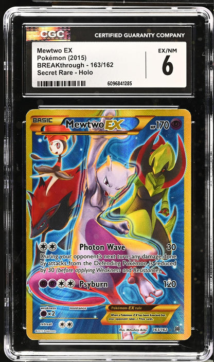 2015 Pokemon #163/162 Mewtwo EX BREAKthrough CGC 6