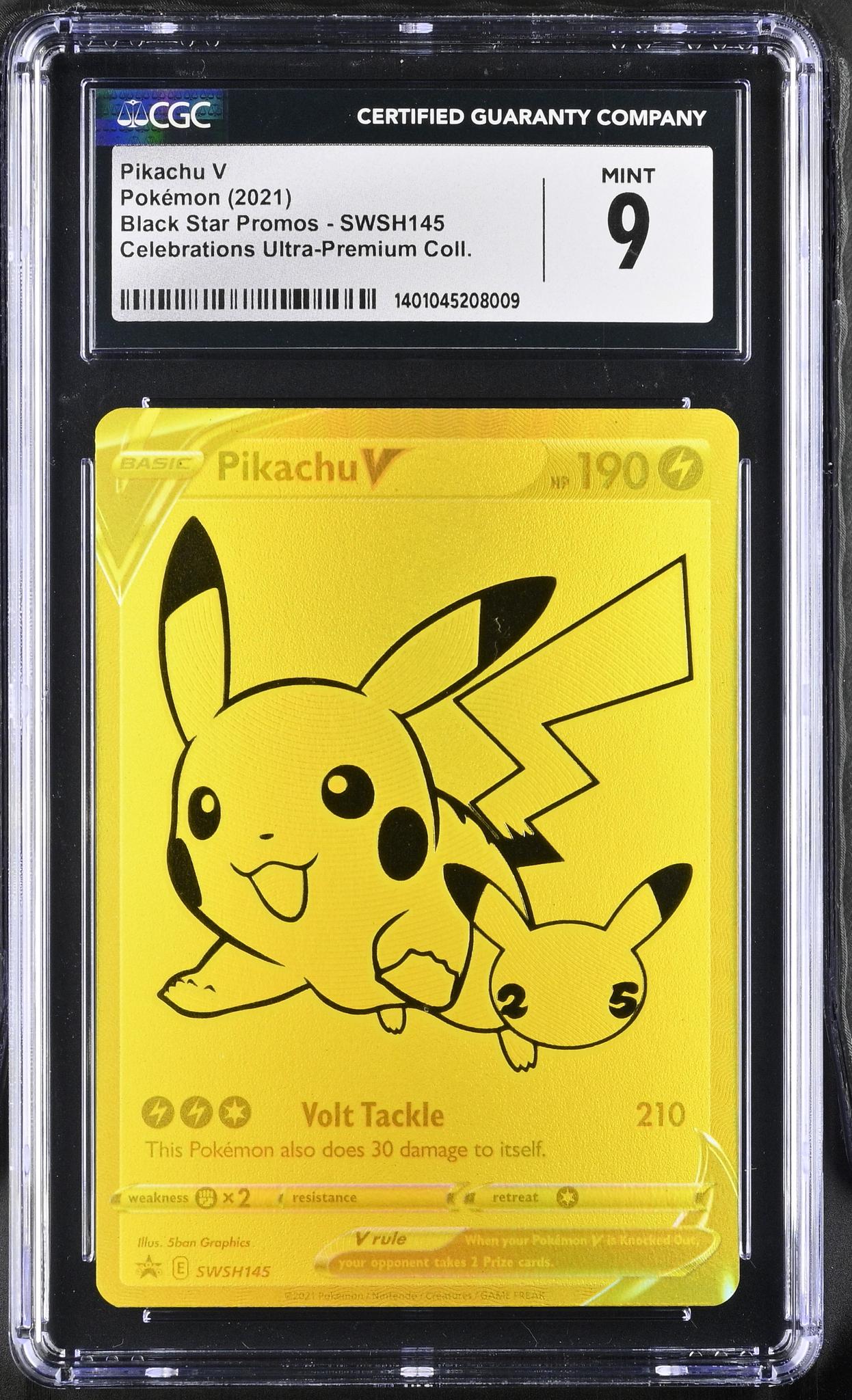 2021 Black Star Promos #SWSH145 Pikachu V Celebrations Ultra-Premium Coll. CGC 9