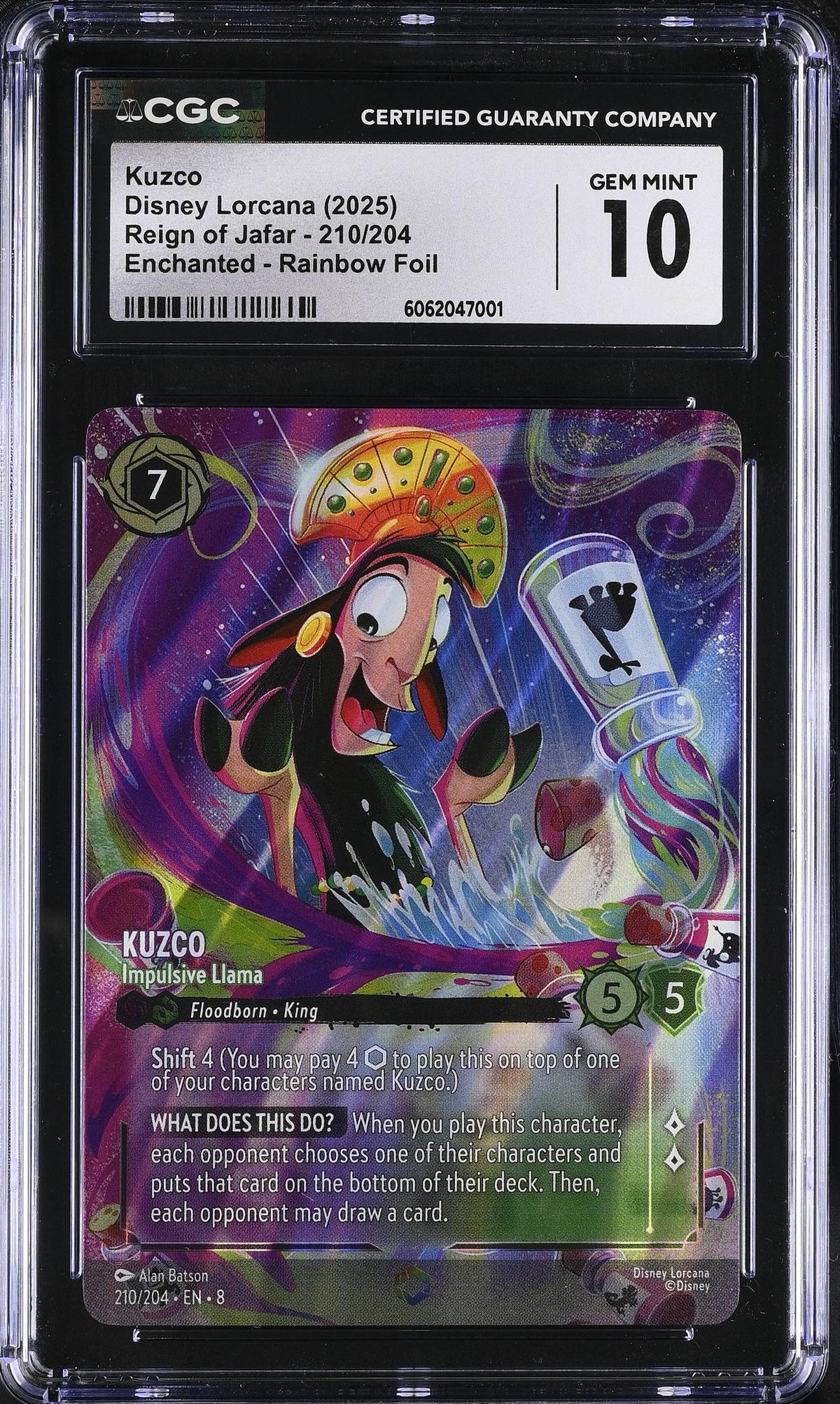 2025 Lorcana #210/204 Kuzco Enchanted CGC 10