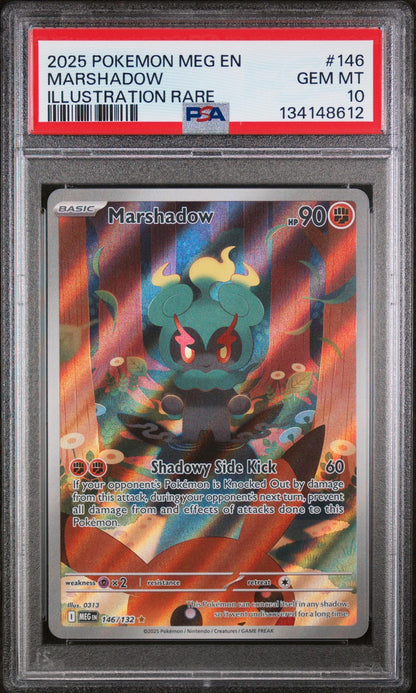 2025 Pokemon Mega Evolution Illustration Rare Marshadow #146 PSA 10