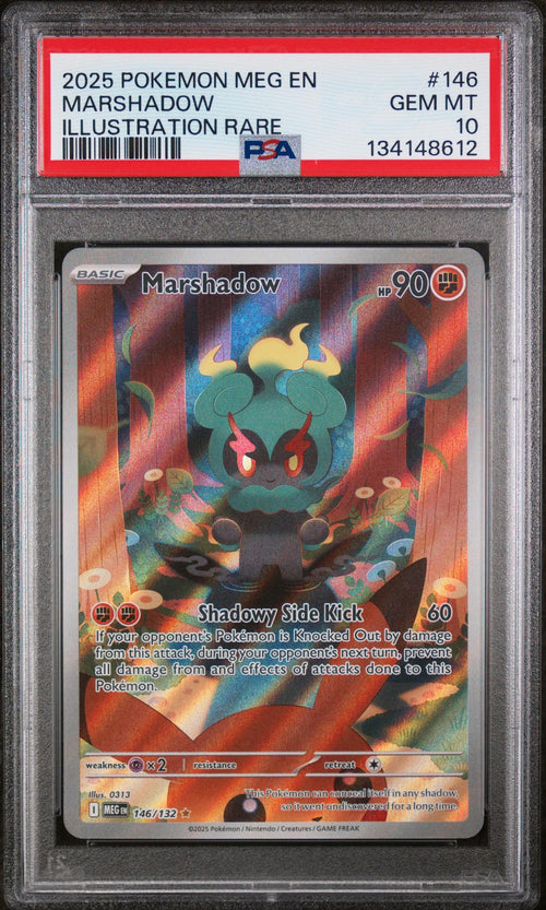 2025 Pokemon Mega Evolution Illustration Rare Marshadow #146 PSA 10