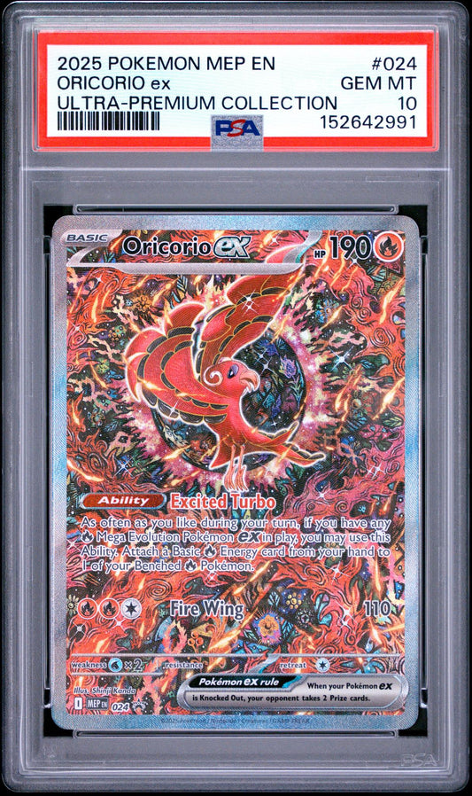 2025 Pokemon Mega Evolution Mega Charizard X Ex Black Star Promo Ultra Premium Collection Oricorio Ex #024 PSA 10