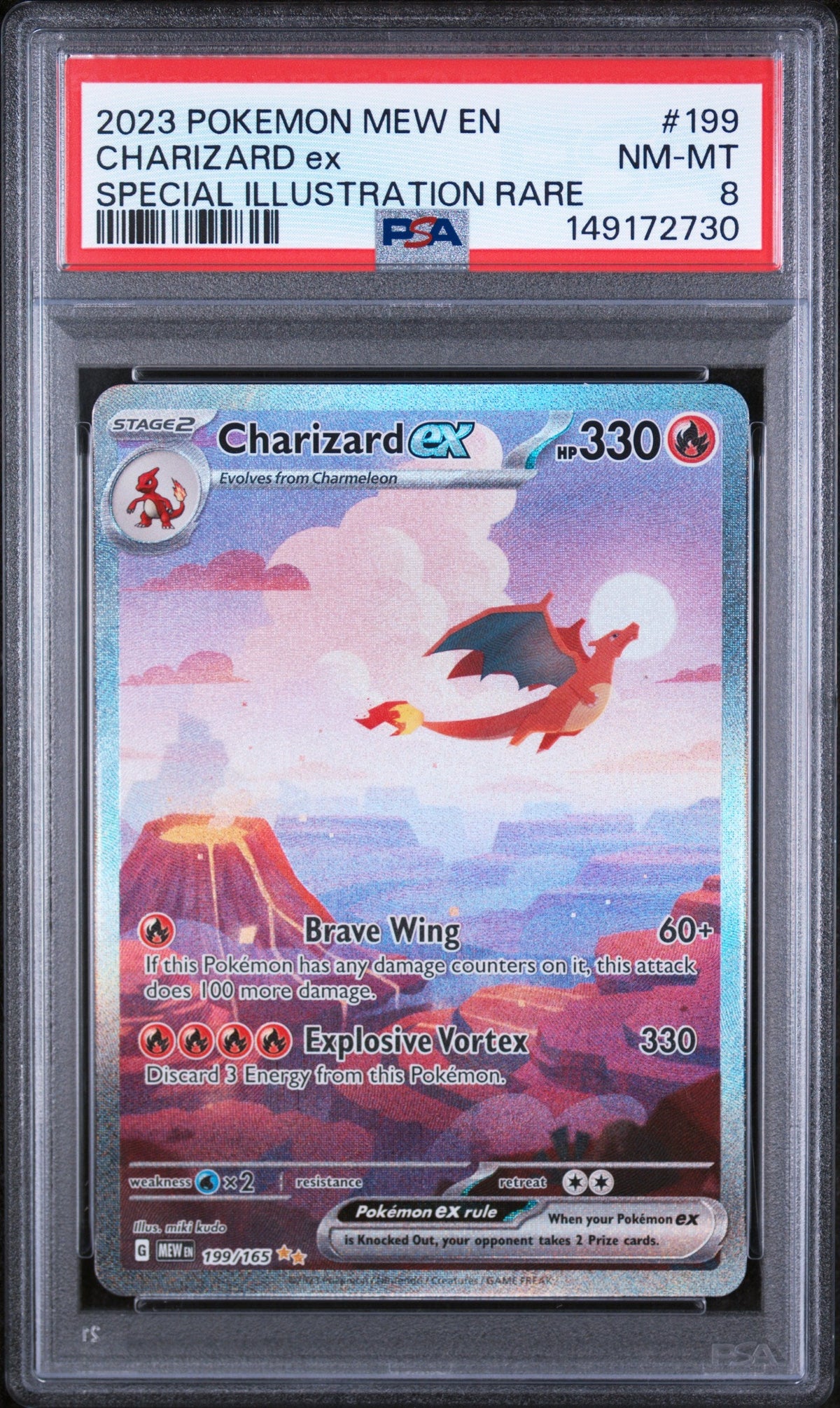2023 Pokemon Scarlet and Violet 151 Special Illustration Rare Charizard Ex #199 PSA 8