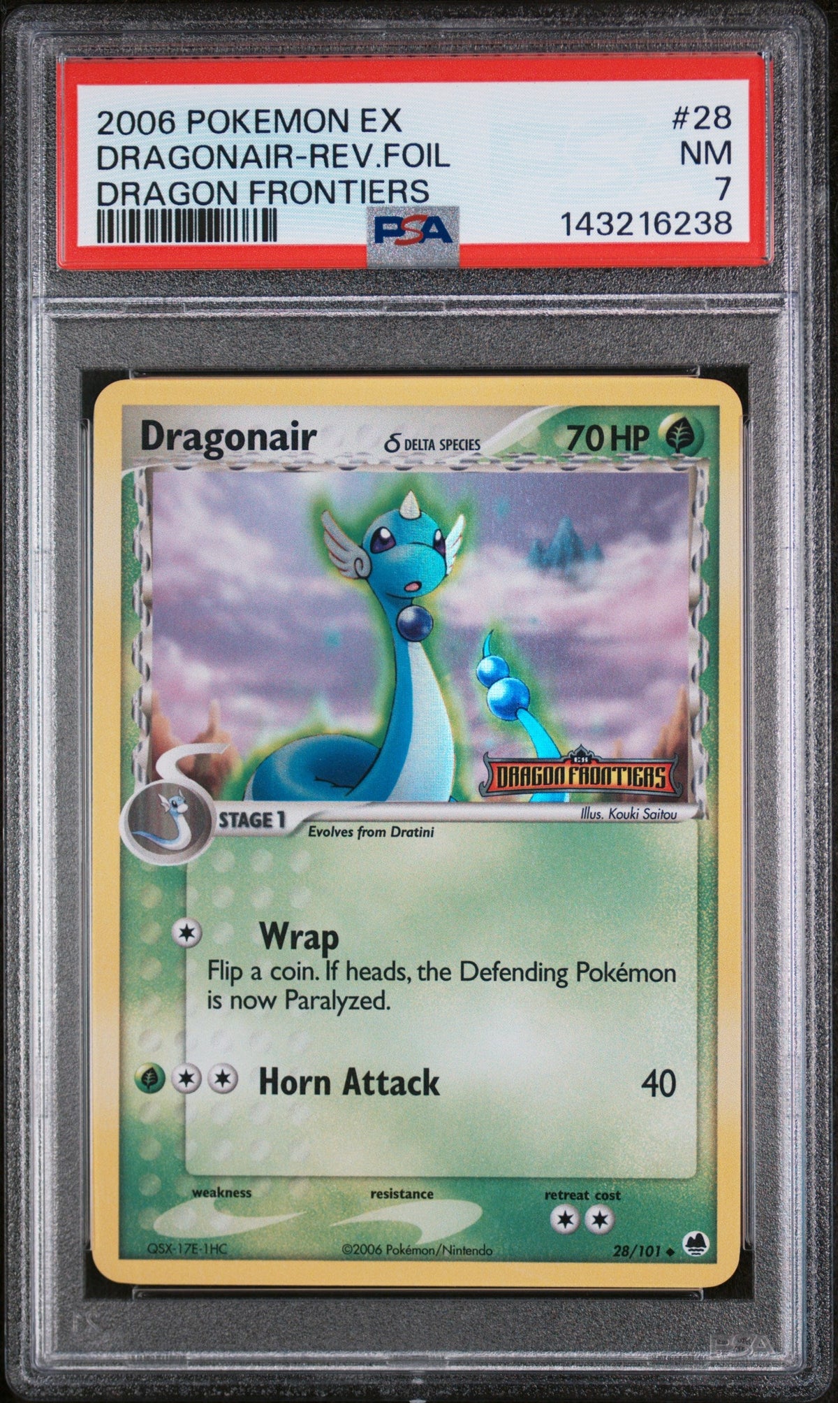 2006 Ex Dragon Frontiers English Reverse Holo Dragonair #28 PSA 7