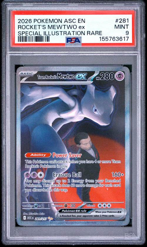 2026 Pokemon Mega Evolution Ascended Heroes Special Illustration Rare Team Rocket's Mewtwo Ex #281 PSA 9