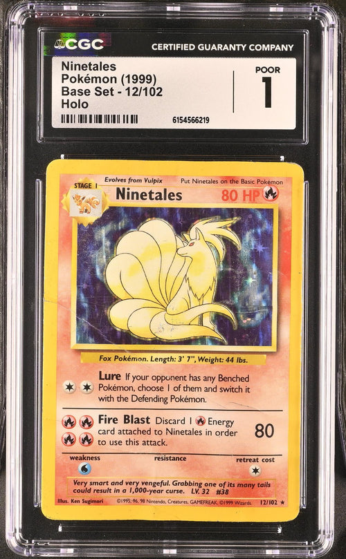 1999 Pokemon #12/102 Ninetales Base Set CGC 1