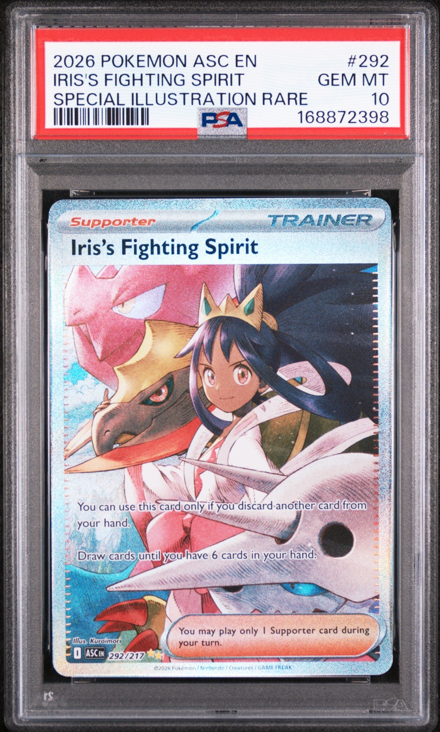 2026 Pokemon Mega Evolution Ascended Heroes Special Illustration Rare Iris's Fighting Spirit #292 PSA 10