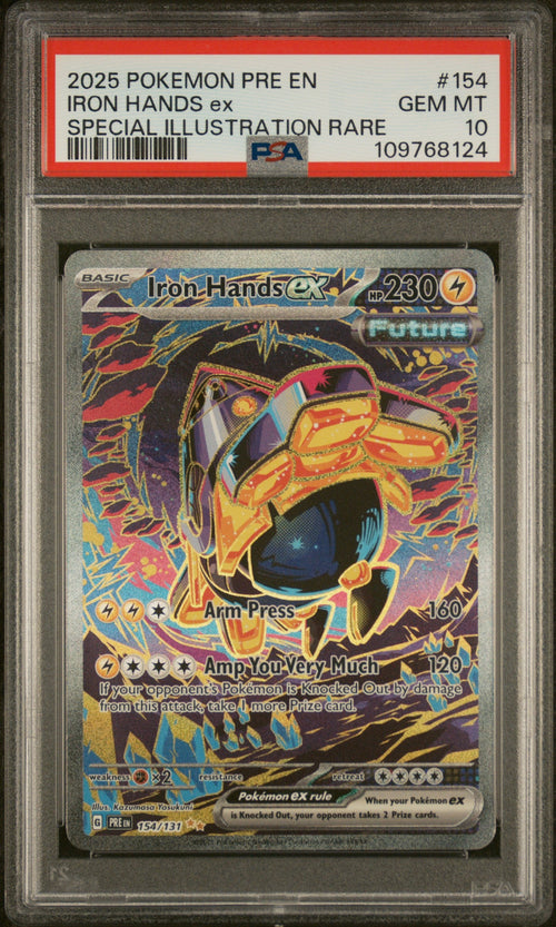 2025 Pokemon Prismatic Evolutions Special Illustration Rare Iron Hands Ex #154 PSA 10