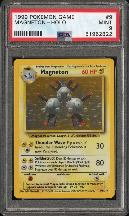 1999 Pokemon Game Holo Magneton #9 PSA 9