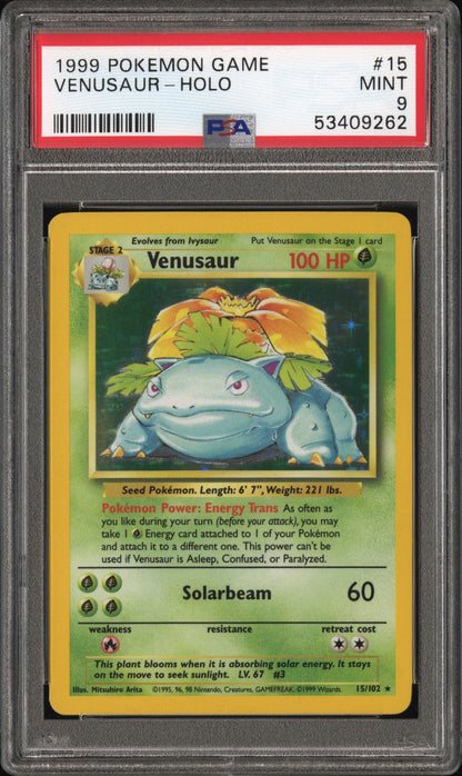 1999 Pokemon Game Holo Venusaur #15 PSA 9