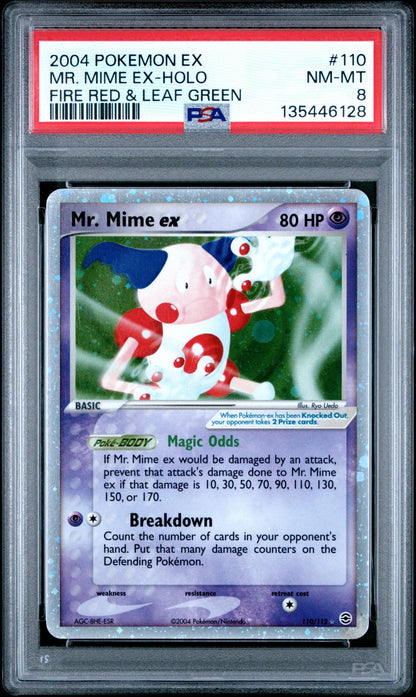 2004 Pokemon Ex Fire Red Leaf Green Holo Mr. Mime Ex #110 PSA 8