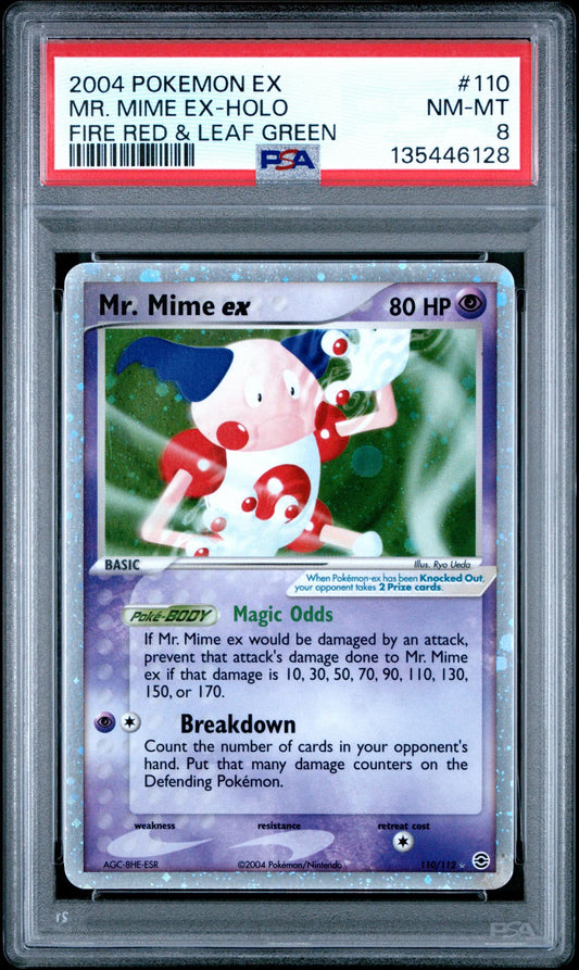 2004 Pokemon Ex Fire Red Leaf Green Holo Mr. Mime Ex #110 PSA 8