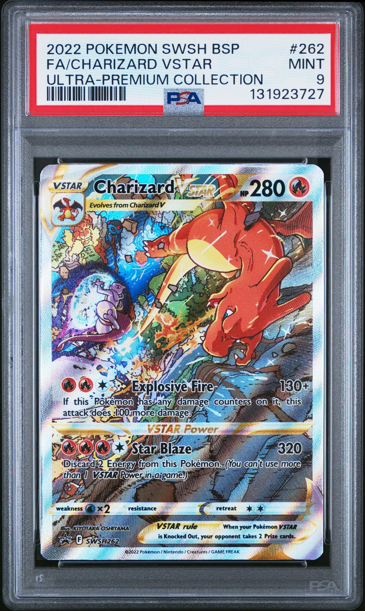 2022 Pokemon Sword and Shield Black Star Promo Ultra Premium Collection Charizard Vstar #SWSH262 PSA 9
