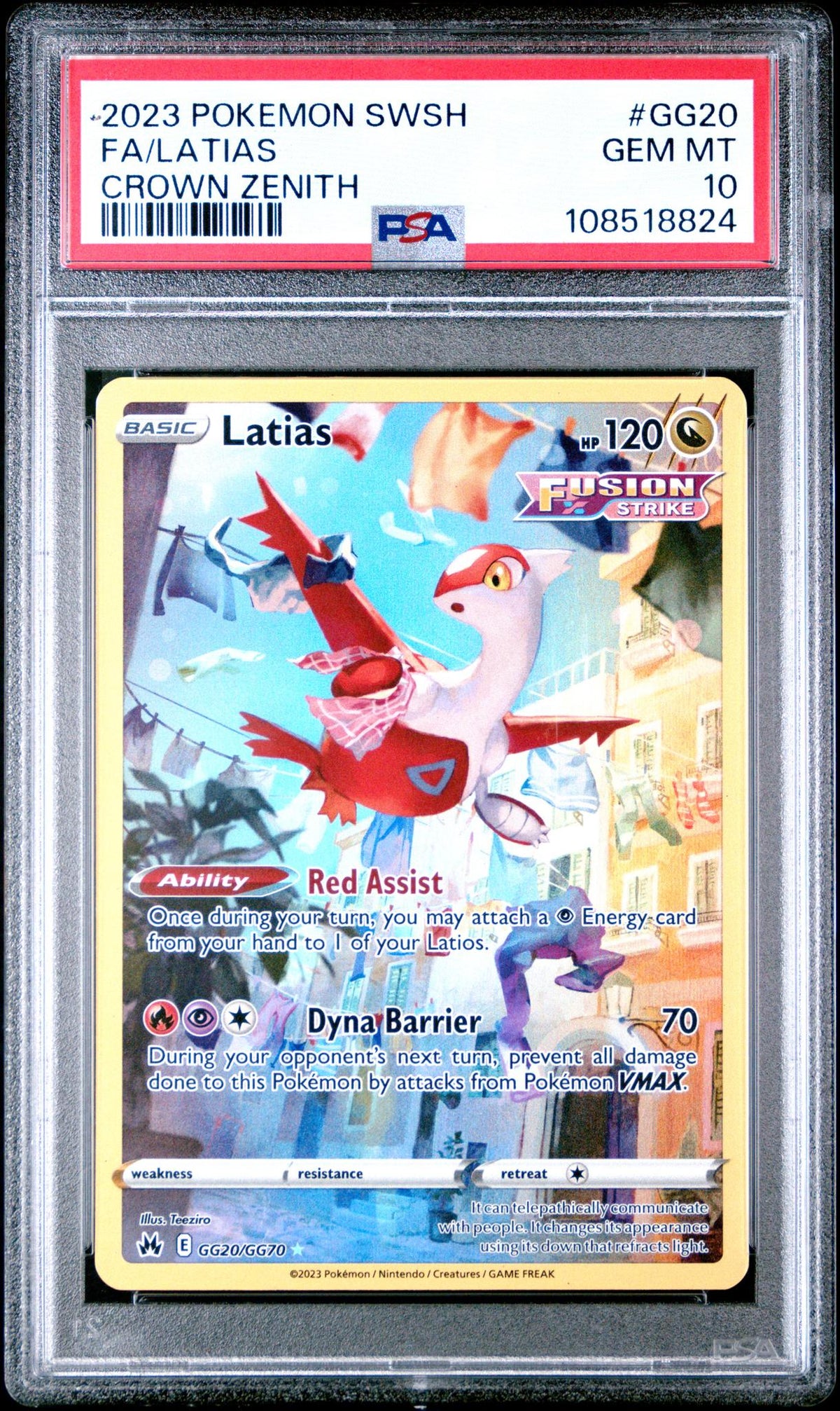 2023 Pokemon Sword and Shield Crown Zenith Galarian Gallery Latias #GG20 PSA 10