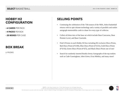 2021-22 Panini Select Basketball H2 hobby box