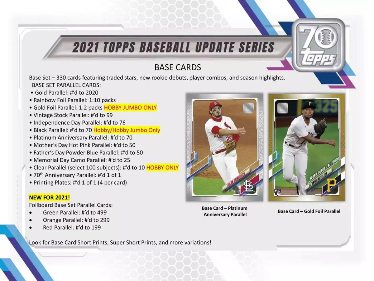 2021 Topps Update Series Baseball HTA Hobby Jumbo Box