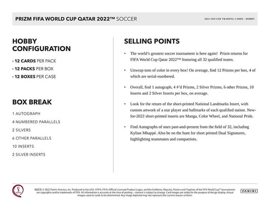 2022 Panini Prizm World Cup Soccer Hobby Box