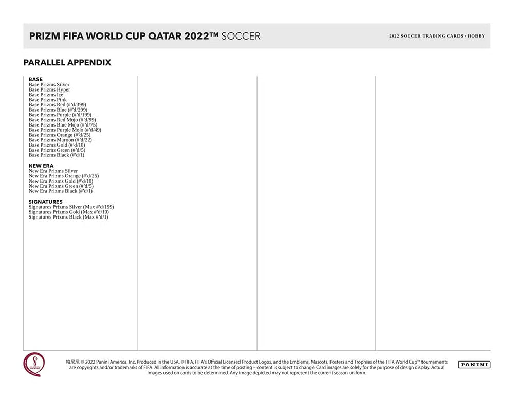2022 Panini Prizm World Cup Soccer Hobby Box