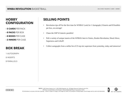 2022 Panini Revolution WNBA Basketball Hobby Box