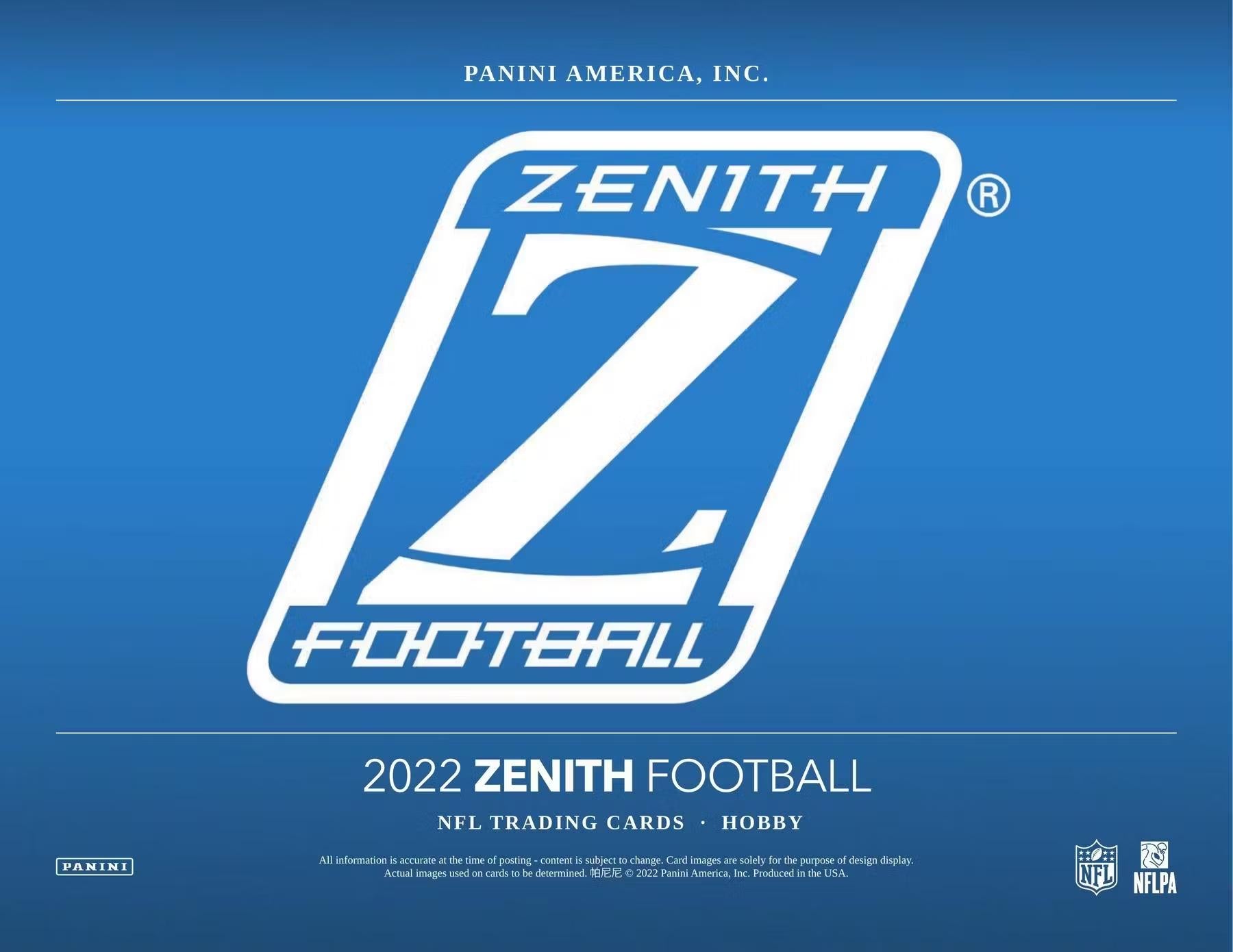 2022 Panini Zenith Football Hobby Box