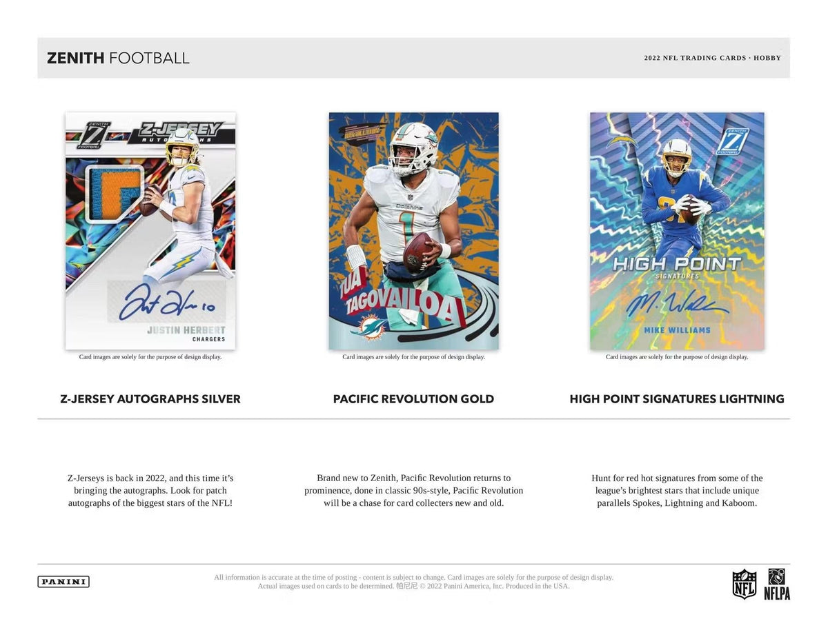 2022 Panini Zenith Football Hobby Box