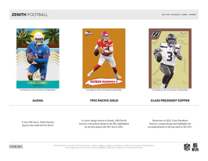 2022 Panini Zenith Football Hobby Box