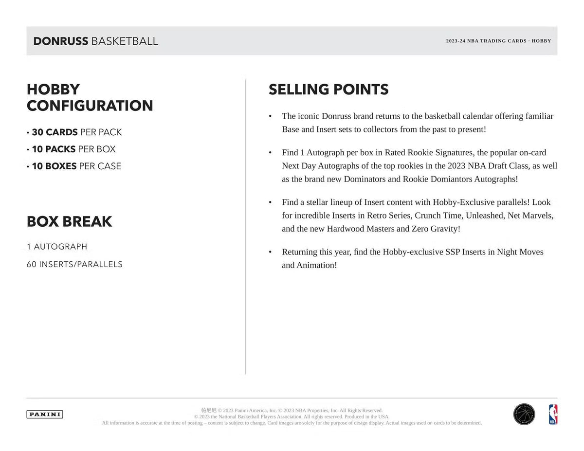 2023-24 Panini Donruss Basketball Hobby Box