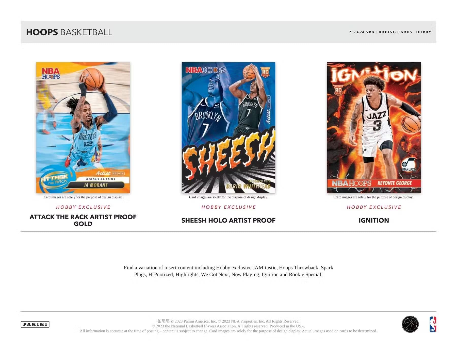 2023-24 Panini NBA Hoops Basketball Hobby Box