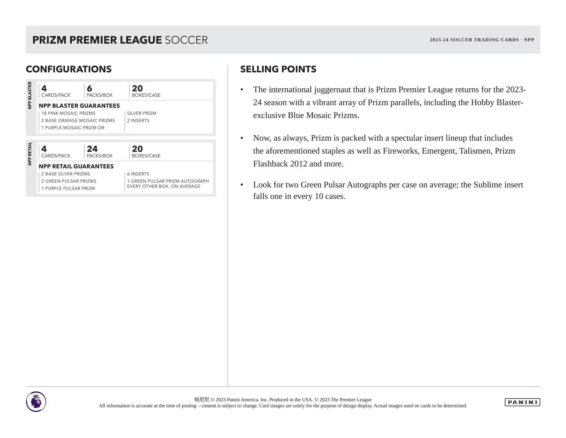 2023-24 Panini Prizm Premier League Soccer Retail Box